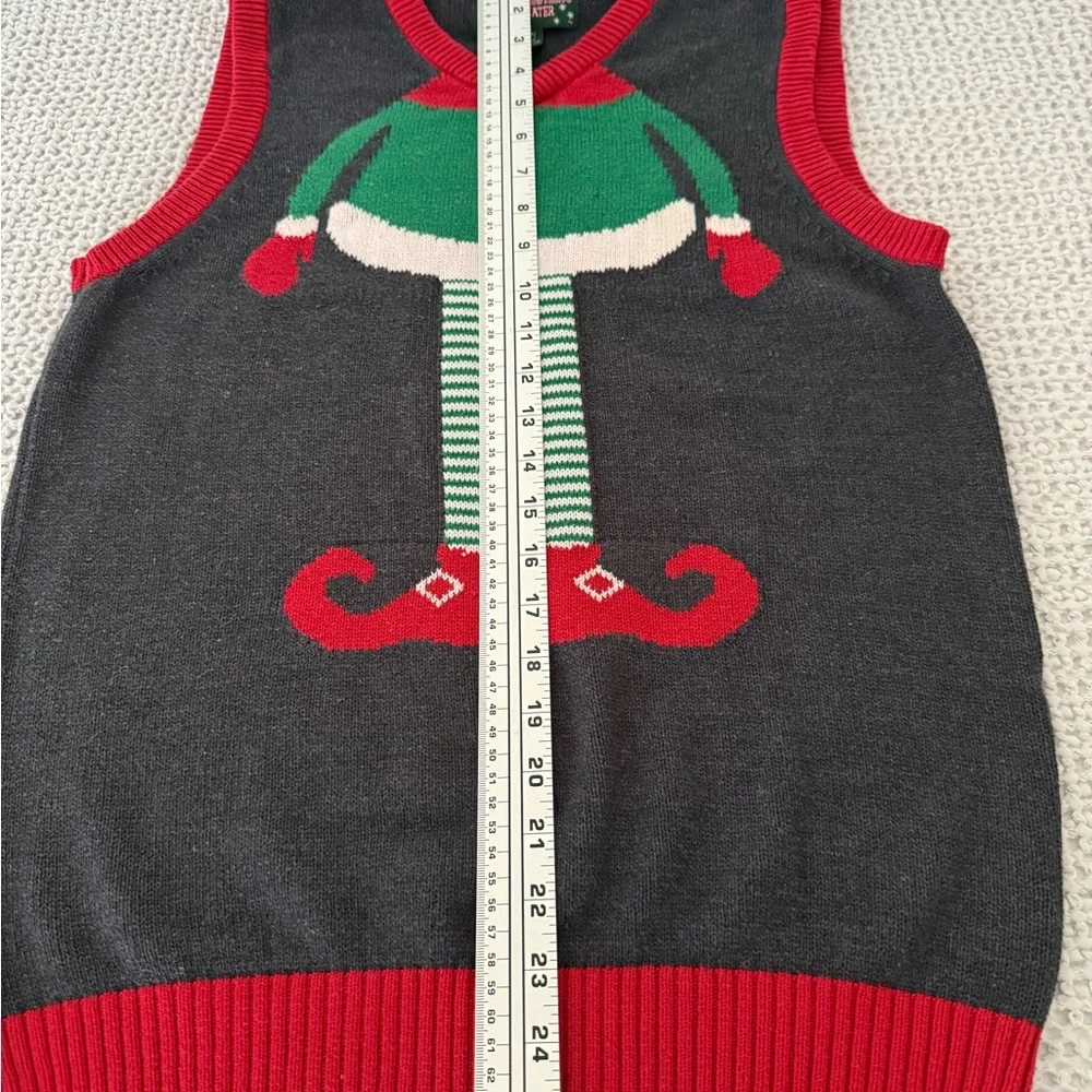 Ugly Christmas Sweater Vest Red and Green Festive Knit Size S/P mens